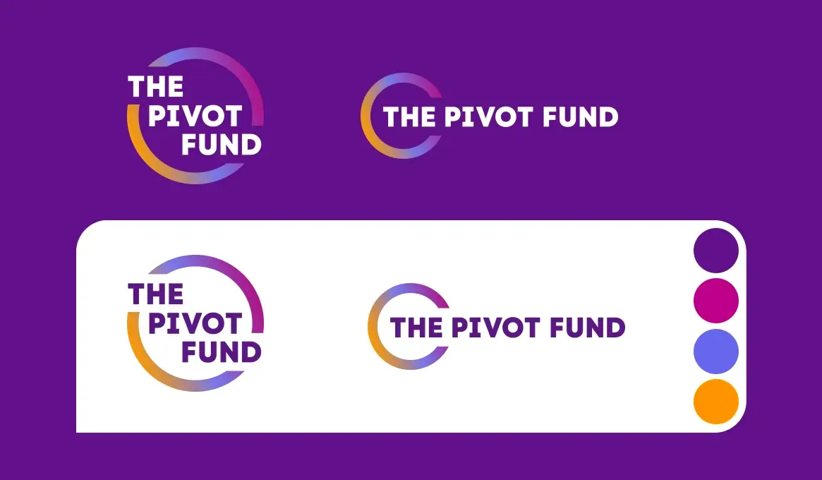 Arrangement of Pivot Fund Logos and color palette